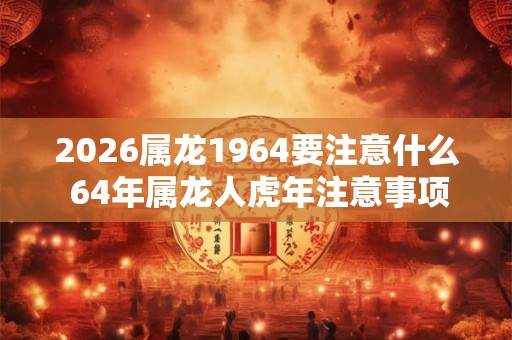 2026属龙1964要注意什么 64年属龙人虎年注意事项 2026属龙1964要注意什么 64年属龙人虎年注意事项