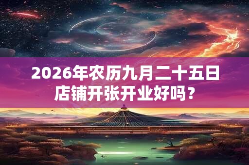 2026年农历九月二十五日店铺开张开业好吗? 2026年农历九月二十五日店铺开张开业好吗?