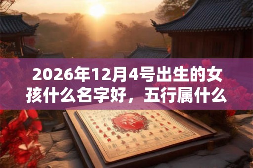 2026年12月4号出生的女孩什么名字好，五行属什么