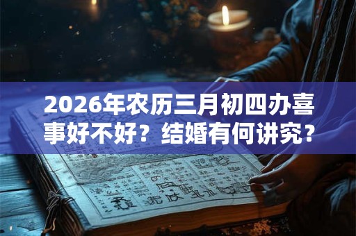 2026年农历三月初四办喜事好不好?结婚有何讲究? 2026年农历三月初四办喜事好不好?结婚有何讲究?