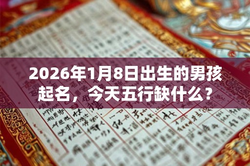 2026年1月8日出生的男孩起名，今天五行缺什么？