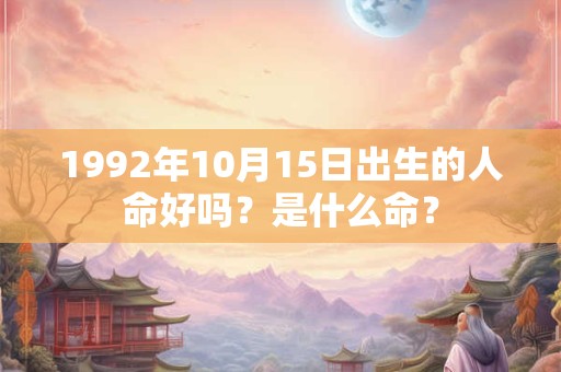 1992年10月15日出生的人命好吗?是什么命? 1992年10月15日出生的人命好吗?是什么命?