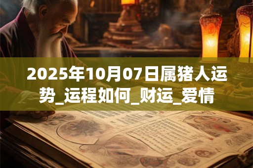 2025年10月07日属猪人运势_运程如何_财运_爱情 2025年10月07日属猪人运势_运程如何_财运_爱情