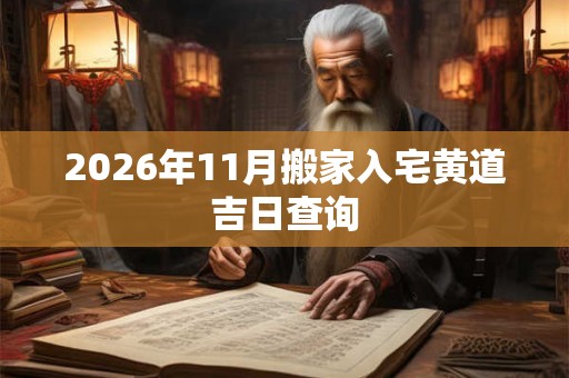 2026年11月搬家入宅黄道吉日查询 2026年11月搬家入宅黄道吉日查询