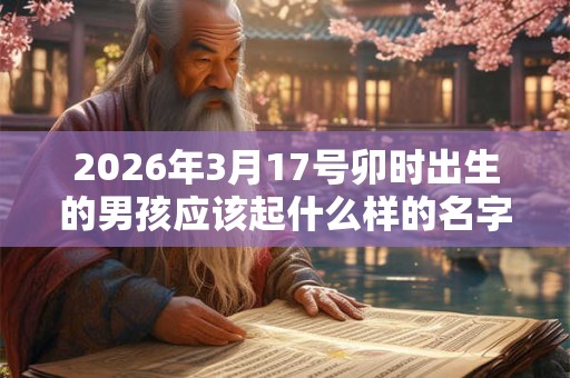 2026年3月17号卯时出生的男孩应该起什么样的名字