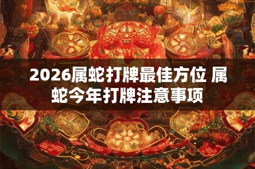 2026属蛇打牌最佳方位 属蛇今年打牌注意事项 2026属蛇打牌最佳方位 属蛇今年打牌注意事项