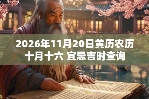2026年11月20日黄历农历十月十六 宜忌吉时查询 2026年11月20日黄历农历十月十六 宜忌吉时查询