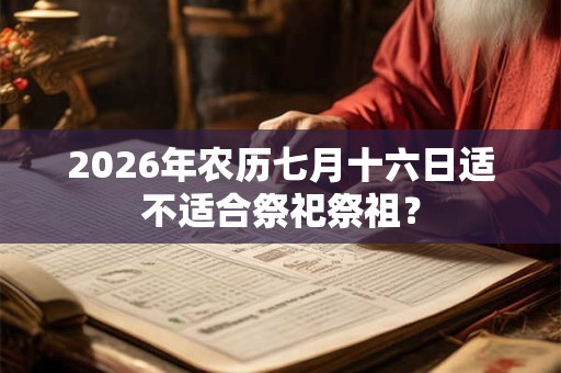 2026年农历七月十六日适不适合祭祀祭祖？