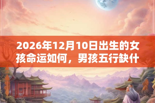2026年12月10日出生的女孩命运如何,男孩五行缺什么 2026年12月10日出生的女孩命运如何,男孩五行缺什么