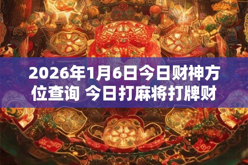 2026年1月6日今日财神方位查询 今日打麻将打牌财运方位! 2026年1月6日今日财神方位查询 今日打麻将打牌财运方位!