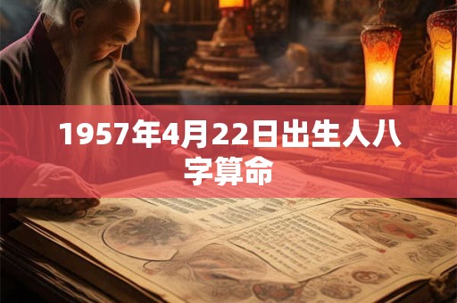 1957年4月22日出生人八字算命 1957年4月22日出生人八字算命