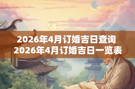 2026年4月订婚吉日查询 2026年4月订婚吉日一览表