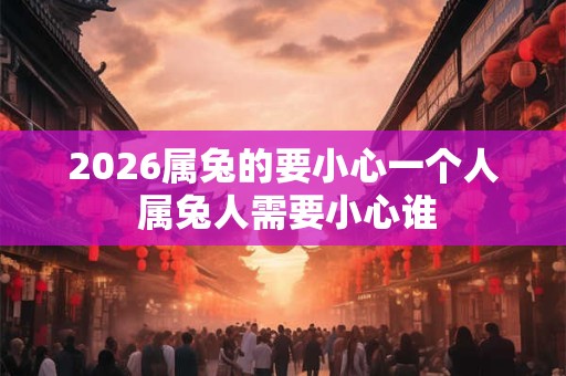 2026属兔的要小心一个人 属兔人需要小心谁