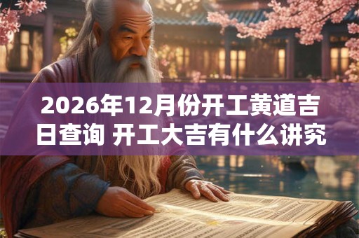 2026年12月份开工黄道吉日查询 开工大吉有什么讲究 2026年12月份开工黄道吉日查询 开工大吉有什么讲究