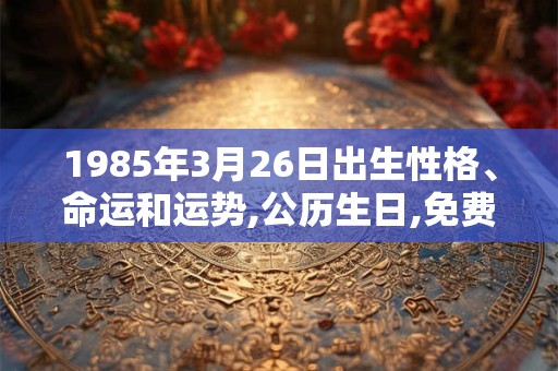 1985年3月26日出生性格、命运和运势,公历生日,免费算命 1985年3月26日出生性格、命运和运势,公历生日,免费算命