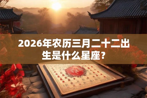 2026年农历三月二十二出生是什么星座? 2026年农历三月二十二出生是什么星座?