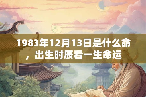 1983年12月13日是什么命，出生时辰看一生命运