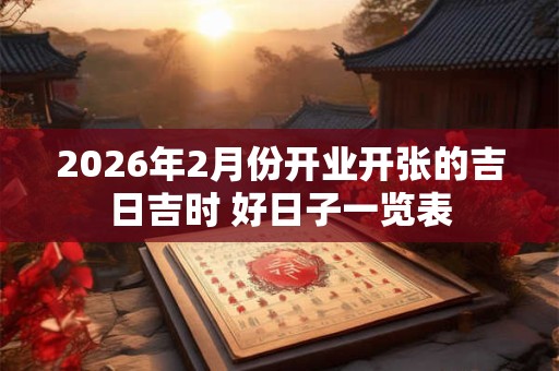 2026年2月份开业开张的吉日吉时 好日子一览表 2026年2月份开业开张的吉日吉时 好日子一览表