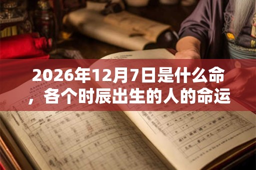 2026年12月7日是什么命，各个时辰出生的人的命运