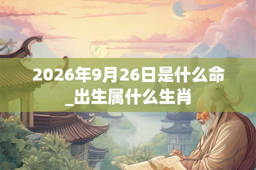 2026年9月26日是什么命_出生属什么生肖 2026年9月26日是什么命_出生属什么生肖