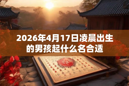 2026年4月17日凌晨出生的男孩起什么名合适 2026年4月17日凌晨出生的男孩起什么名合适