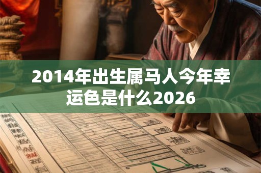 2014年出生属马人今年幸运色是什么2026