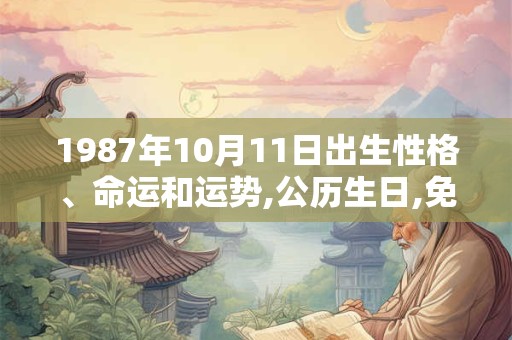 1987年10月11日出生性格、命运和运势,公历生日,免费算命
