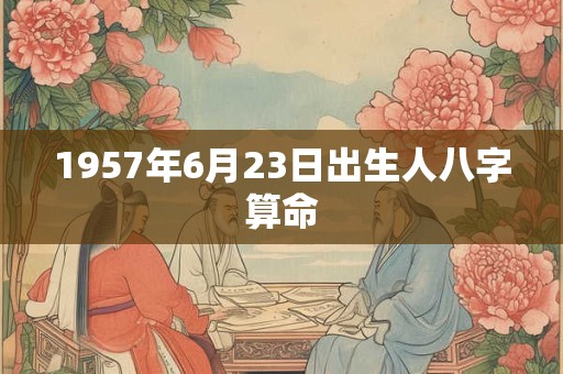 1957年6月23日出生人八字算命 1957年6月23日出生人八字算命