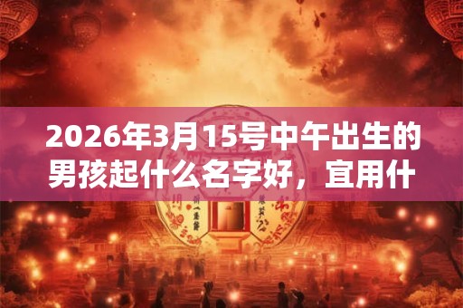 2026年3月15号中午出生的男孩起什么名字好,宜用什么字? 2026年3月15号中午出生的男孩起什么名字好,宜用什么字?