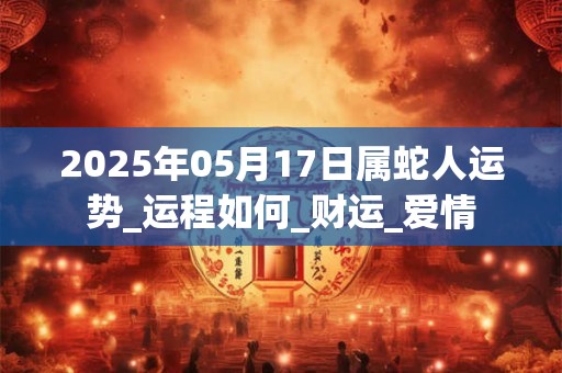 2025年05月17日属蛇人运势_运程如何_财运_爱情