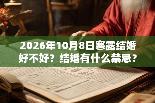 2026年10月8日寒露结婚好不好?结婚有什么禁忌? 2026年10月8日寒露结婚好不好?结婚有什么禁忌?