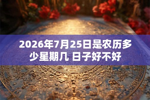 2026年7月25日是农历多少星期几 日子好不好