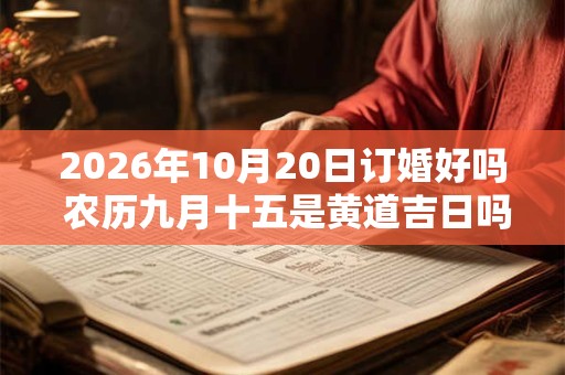 2026年10月20日订婚好吗 农历九月十五是黄道吉日吗 2026年10月20日订婚好吗 农历九月十五是黄道吉日吗