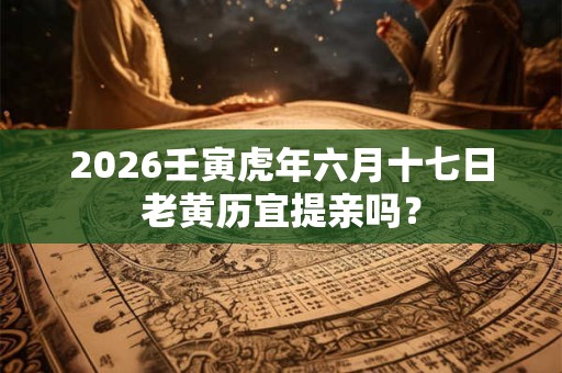 2026壬寅虎年六月十七日老黄历宜提亲吗？