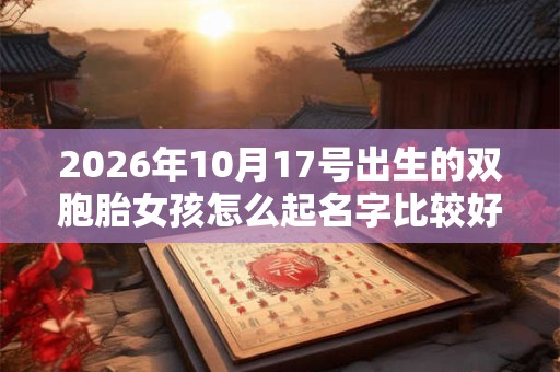 2026年10月17号出生的双胞胎女孩怎么起名字比较好，五行属什么？