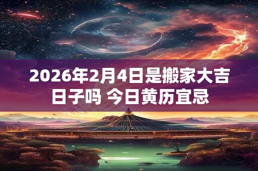 2026年2月4日是搬家大吉日子吗 今日黄历宜忌