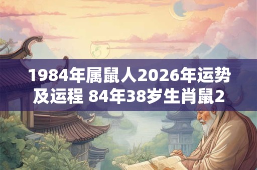 1984年属鼠人2026年运势及运程 84年38岁生肖鼠2026年每月运势 1984年属鼠人2026年运势及运程 84年38岁生肖鼠2026年每月运势
