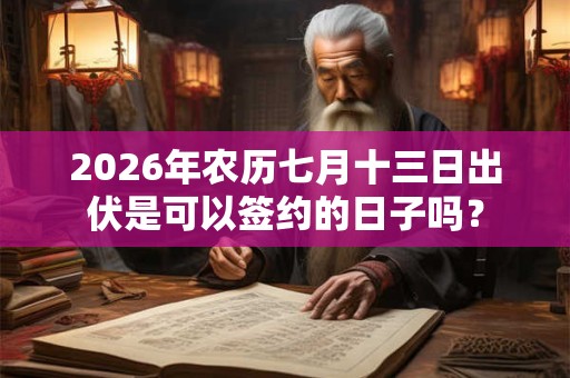 2026年农历七月十三日出伏是可以签约的日子吗？