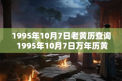 1995年10月7日老黄历查询 1995年10月7日万年历黄道吉日