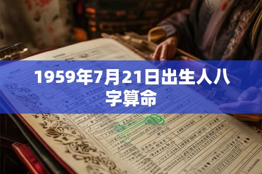 1959年7月21日出生人八字算命