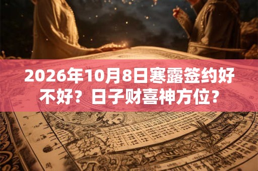 2026年10月8日寒露签约好不好？日子财喜神方位？