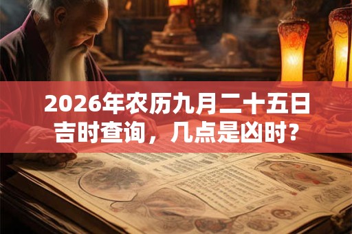 2026年农历九月二十五日吉时查询,几点是凶时? 2026年农历九月二十五日吉时查询,几点是凶时?