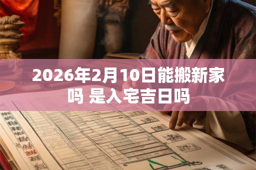 2026年2月10日能搬新家吗 是入宅吉日吗 2026年2月10日能搬新家吗 是入宅吉日吗