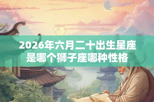 2026年六月二十出生星座是哪个狮子座哪种性格 2026年六月二十出生星座是哪个狮子座哪种性格