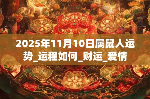 2025年11月10日属鼠人运势_运程如何_财运_爱情 2025年11月10日属鼠人运势_运程如何_财运_爱情