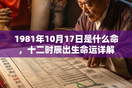 1981年10月17日是什么命，十二时辰出生命运详解