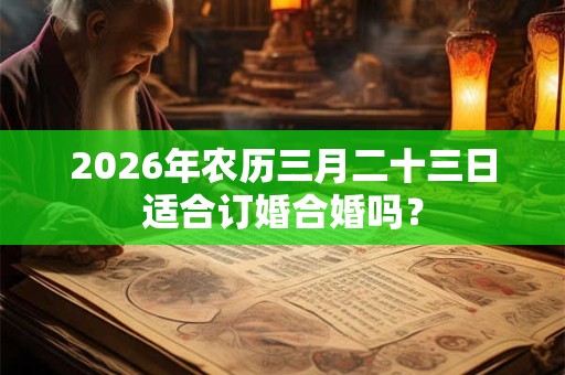 2026年农历三月二十三日适合订婚合婚吗? 2026年农历三月二十三日适合订婚合婚吗?