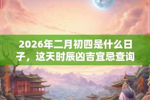 2026年二月初四是什么日子,这天时辰凶吉宜忌查询 2026年二月初四是什么日子,这天时辰凶吉宜忌查询
