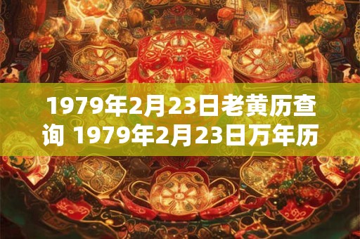 1979年2月23日老黄历查询 1979年2月23日万年历黄道吉日 1979年2月23日老黄历查询 1979年2月23日万年历黄道吉日