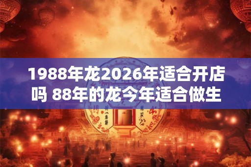 1988年龙2026年适合开店吗 88年的龙今年适合做生意吗